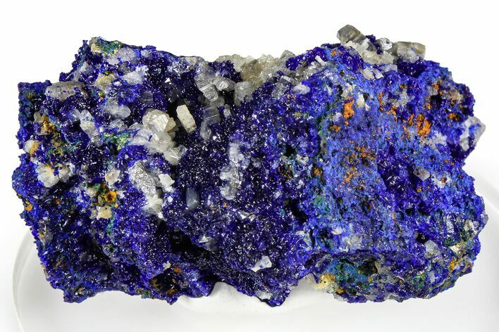 Cerussite Crystals on Sparkling Azurite - Congo #368209